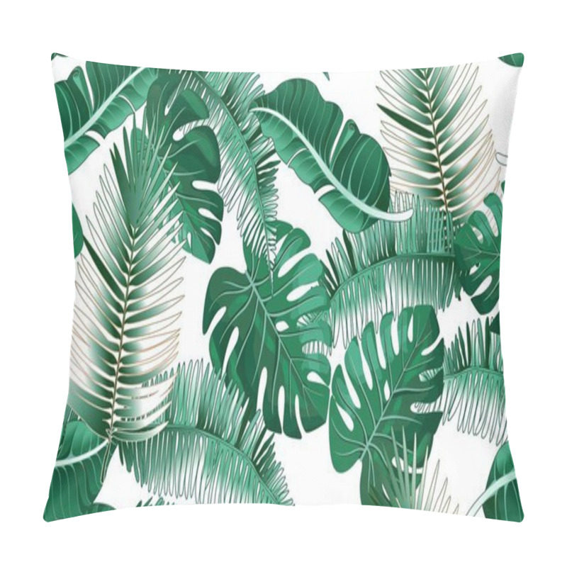 Personality  Vector Tropical Botanical Plants With Coconut And Banana Leaves - Vector Graphic Pillow Covers