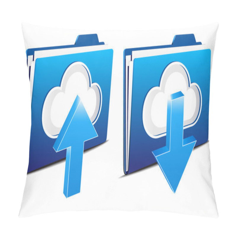 Personality  Cloud Computing Upload And Download Icons Pillow Covers