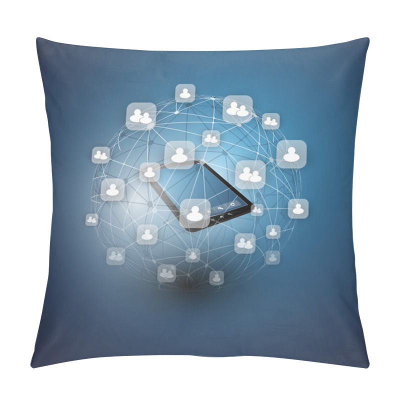 Personality  Global Or Social Networks - EPS10 Vector Design For Your Business Pillow Covers