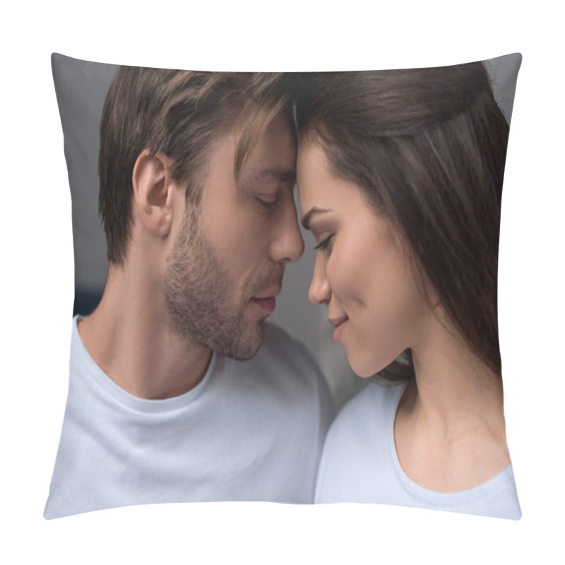 Personality  Romantic Couple Tenderly Hugging In Their Room Pillow Covers