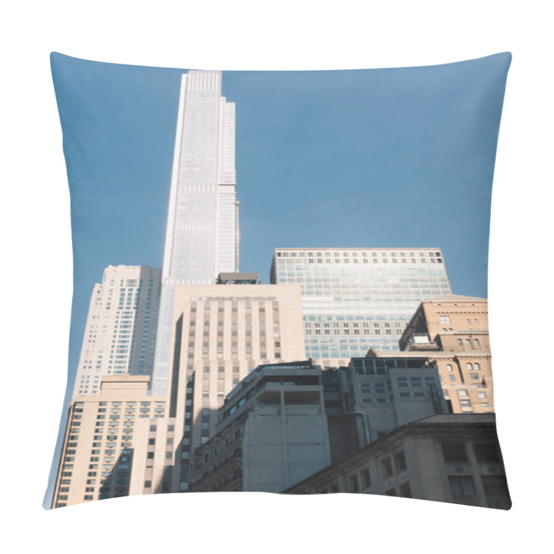 Personality  Low Angle View Of Buildings And Central Park Tower In New York City Pillow Covers