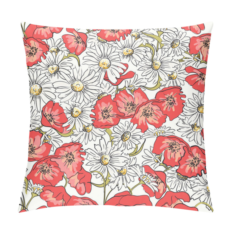 Personality  Excellent Seamless Pattern With Poppies Pillow Covers