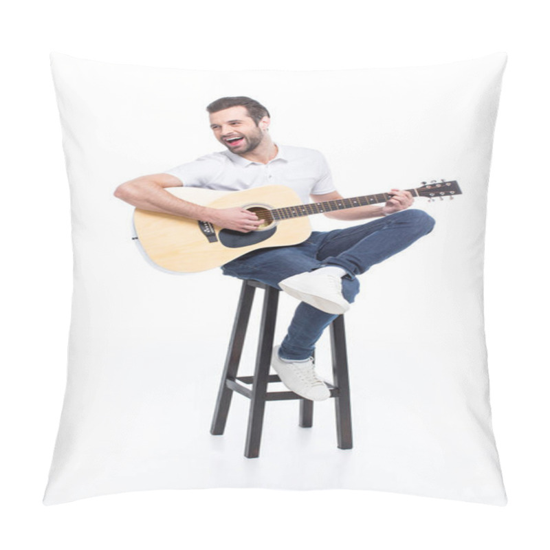 Personality  Young Man With Guitar Pillow Covers