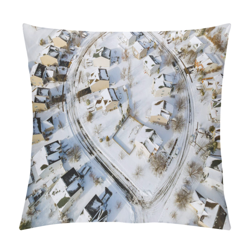 Personality  Amazing Winter Aerial View Of Small Town The After Snowfall In Pennsylvania US Pillow Covers