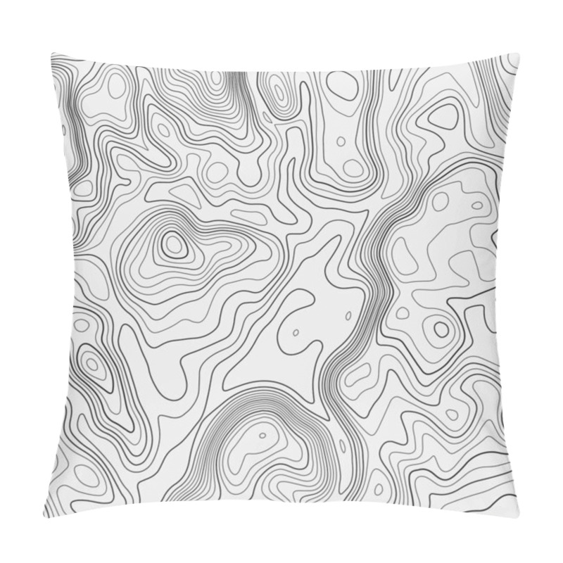 Personality  Topographic Map On White Background. Vector Grid Map. Pillow Covers