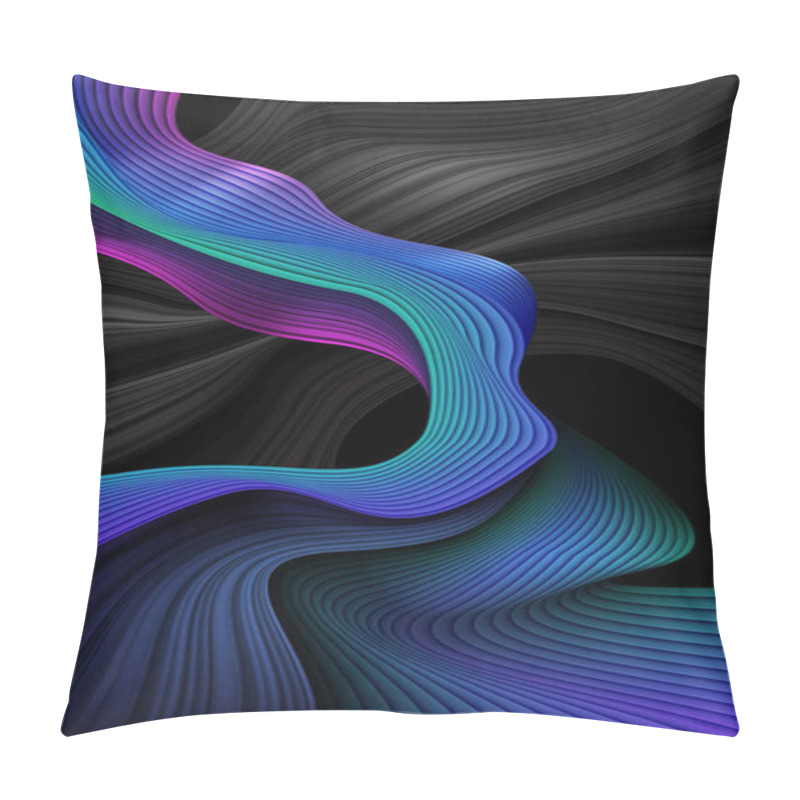 Personality  An Abstract Background Of 3D Wavy Stripes In Vector Art, Suitable For A Mobile Screen, Phone Desktop, Landing Page, UI/UX, And Wallpaper. Pillow Covers