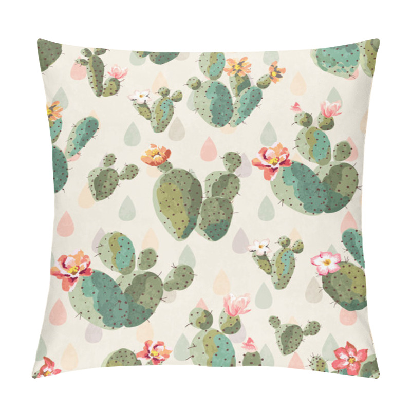 Personality  Seamless Cute Cactus Print Pattern Background Pillow Covers