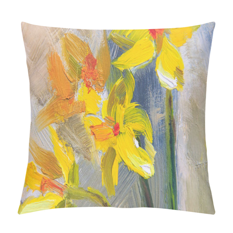 Personality  Texture Oil Painting Flowers, Painting Vivid Flowers,   Still Li Pillow Covers