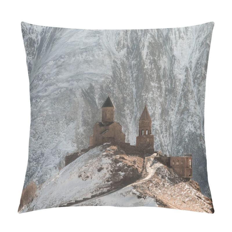 Personality  Beutiful Ancient Church In Georgia In December Pillow Covers