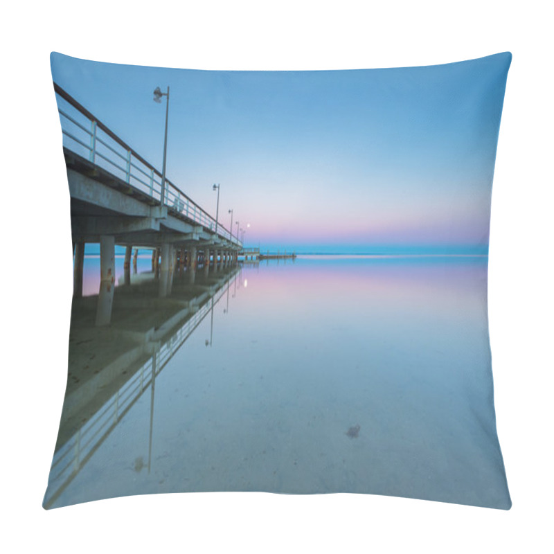 Personality  Landscape Of Pier In Jastarnia Photographed Before Sunrise Pillow Covers