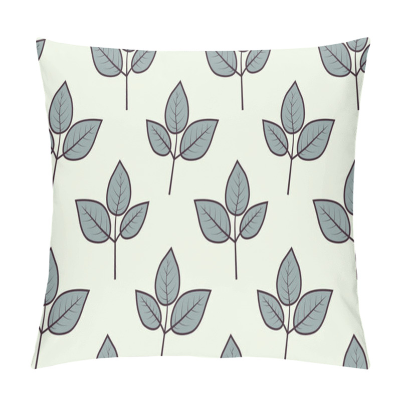 Personality  Elegant Seamless Pattern Featuring Stylized Teal Leaves On A Pale Green Background. Perfect For Textile Design, Wallpaper, Packaging, And Website Backgrounds. Pillow Covers