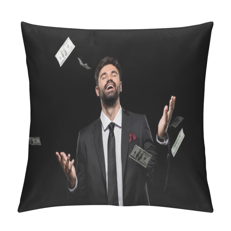 Personality  Businessman Throwing Money Pillow Covers