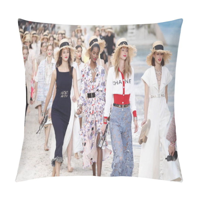 Personality  PARIS, FRANCE - OCTOBER 02: Models Walk The Runway Finale During The Chanel Show As Part Of The Paris Fashion Week Womenswear Spring/Summer 2019 On October 2, 2018 In Paris, France.  Pillow Covers