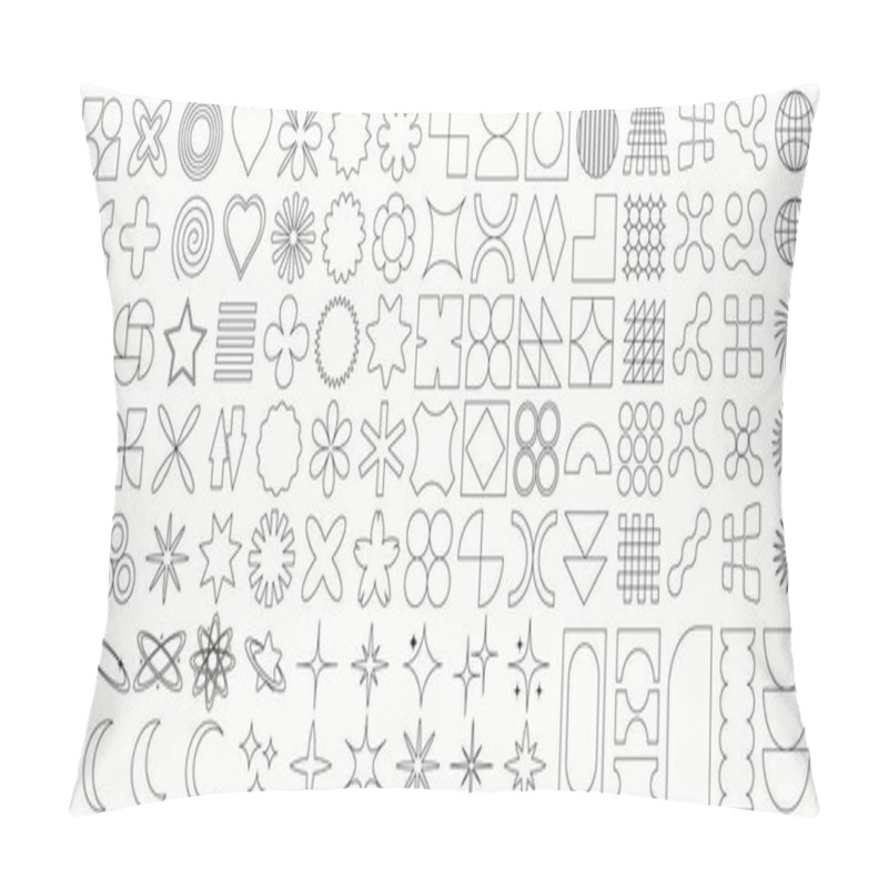 Personality  Vector Set Of Brutalist Geometric Abstract Shapes Trendy Abstract Figures. Pillow Covers