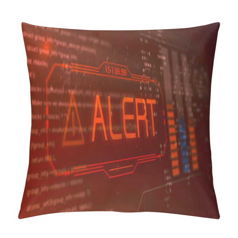 Personality  Computer Screen With Programming Code And An Alert Message, Concept Of Computer Security, Malware Or Hacker Attack (3d Render) Pillow Covers