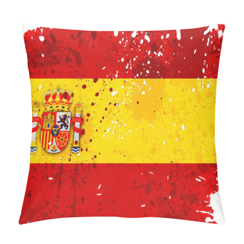 Personality  Grunge Spain Flag Pillow Covers