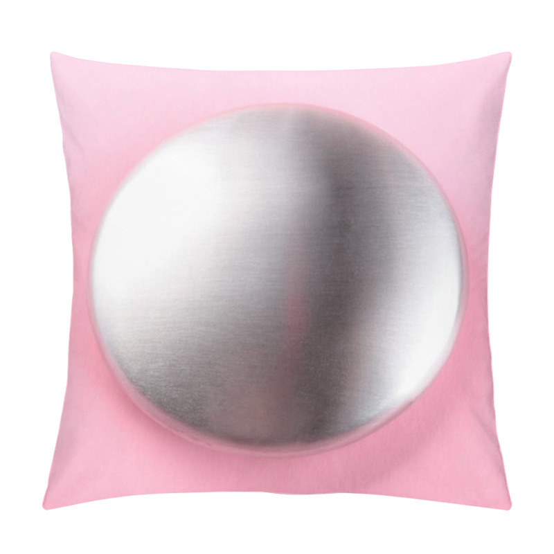 Personality  Stainless Steel Soap On Pink Background Pillow Covers