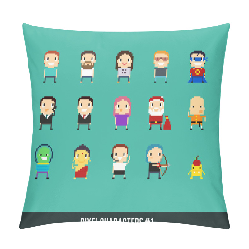 Personality  Pixel Art Characters Pillow Covers