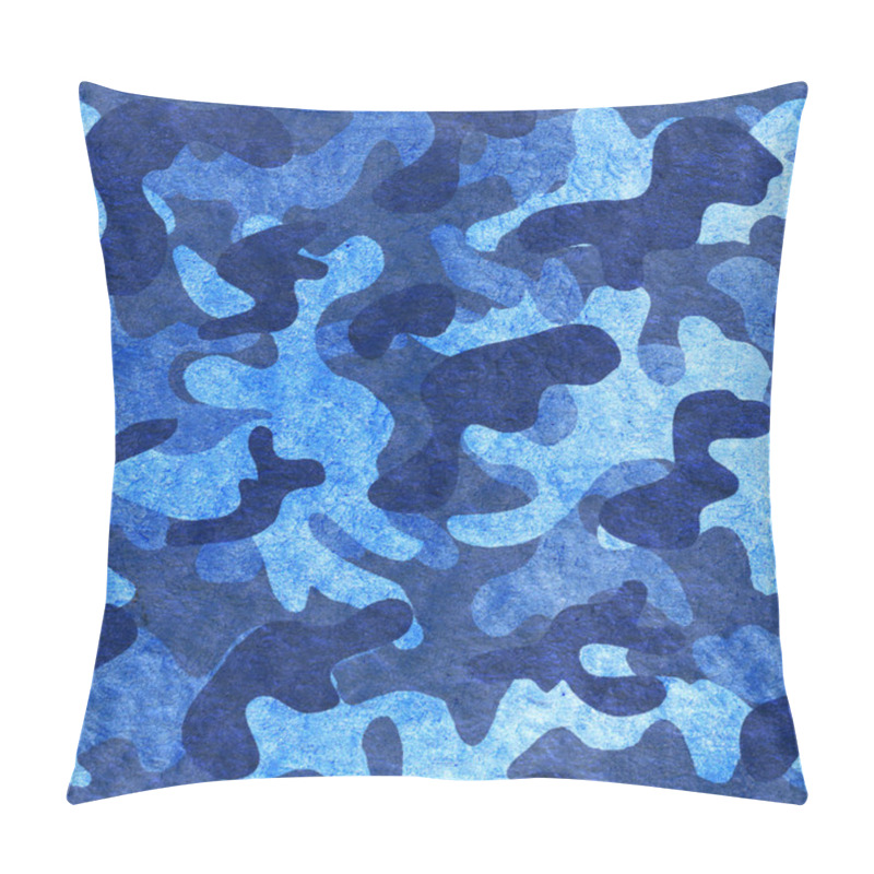 Personality  Watercolor Camouflage, Navy Style, Hand Drawn Illustration For Fatherland Defender Day Or Army Design. Pillow Covers