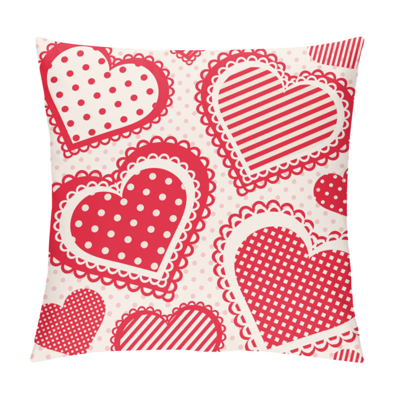 Personality  Seamless Pattern With Dotted Hearts. Pillow Covers