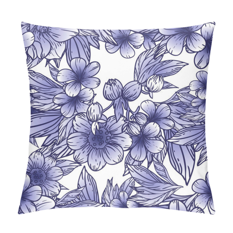 Personality  Abstract Elegance Seamless Background With Flowers Pillow Covers