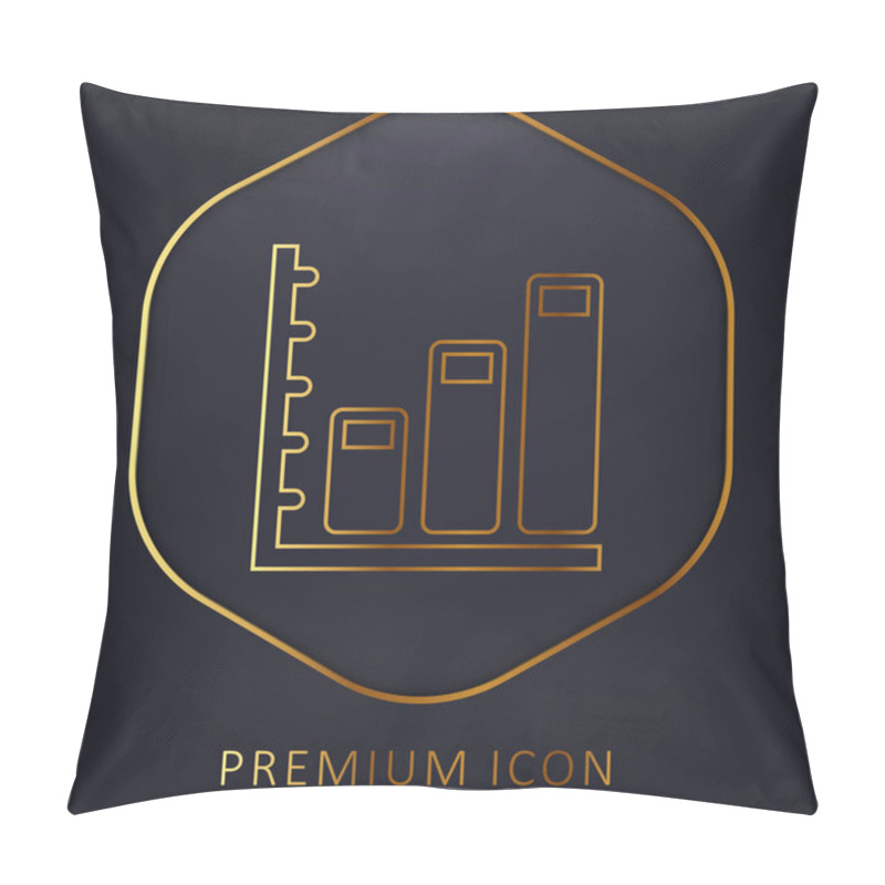 Personality  Ascending Business Stats Graphic Golden Line Premium Logo Or Icon Pillow Covers