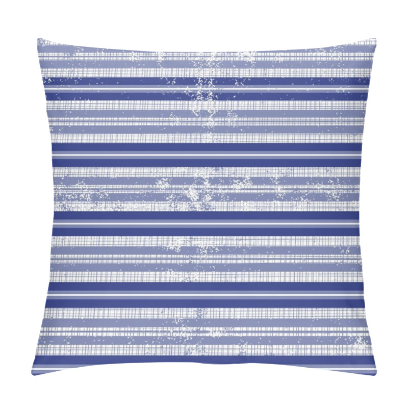 Personality  Little White Blue Navy Stripes In Horizontal Rows On Dark Blue Background Grunge Seamless Pattern Pillow Covers