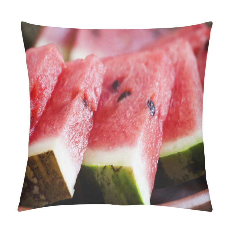 Personality  Watermelon Slices On A Clay Plate Pillow Covers