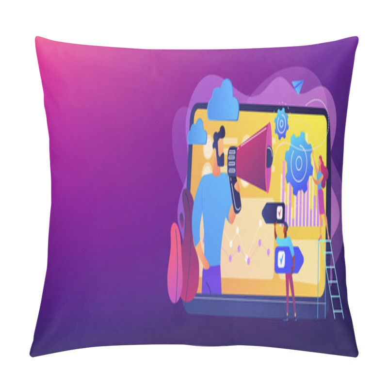 Personality  Data Driven Marketing Concept Banner Header. Pillow Covers