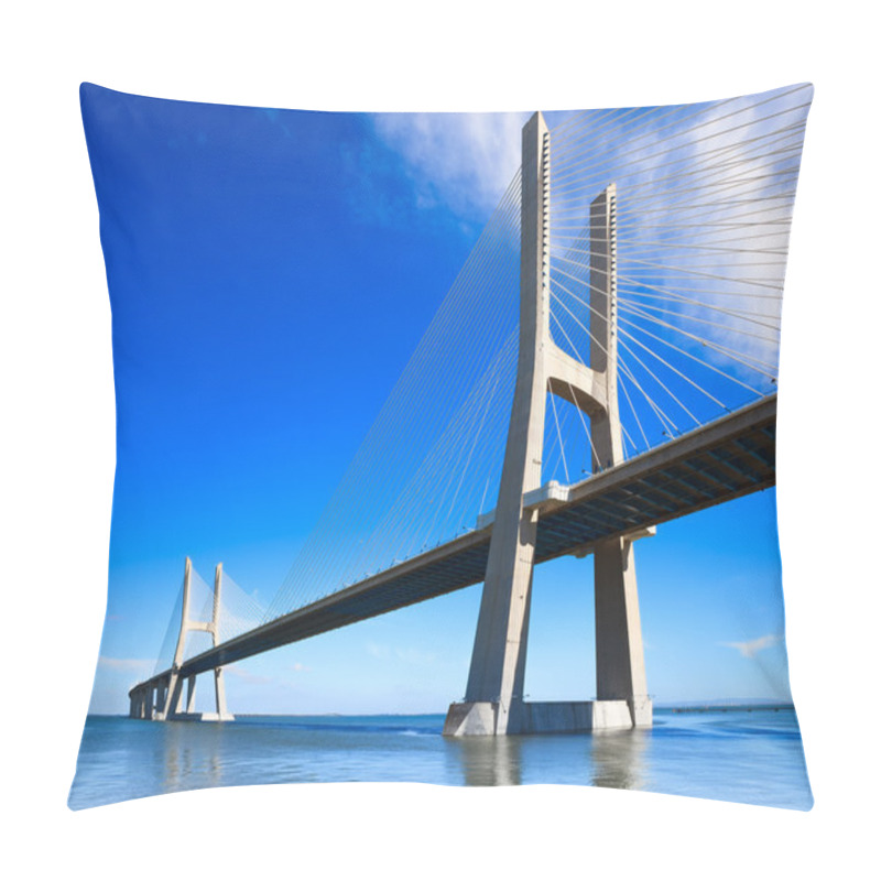 Personality  Vasco Da Gama Bridge, Lisbon, Portugal, Europe. Pillow Covers