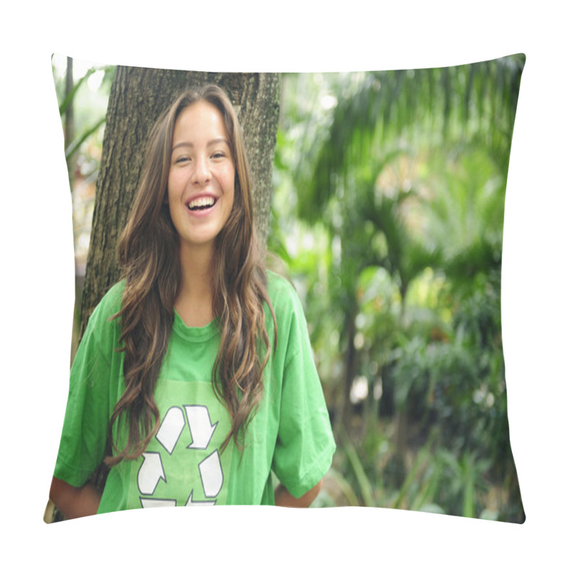 Personality  Environmental Activist In The Forest Wearing Re Pillow Covers