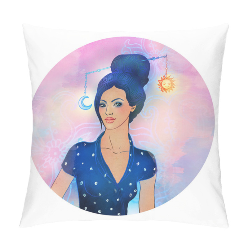 Personality  Libra Astrological Sign As A Beautiful Girl Pillow Covers