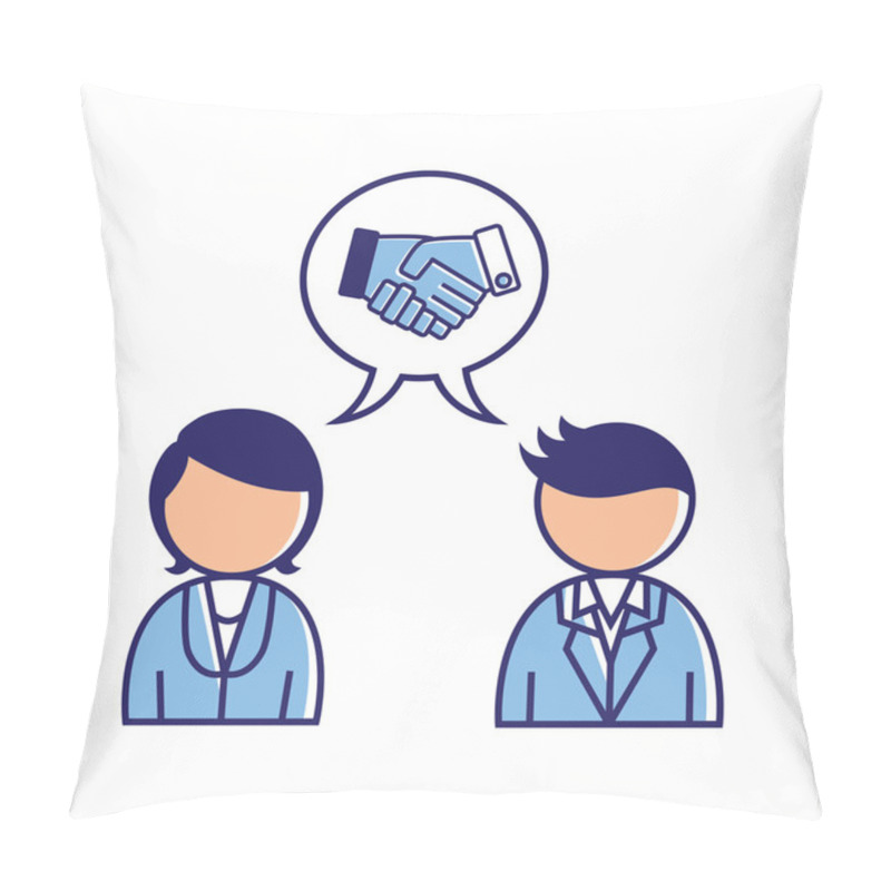 Personality  Male And Female Shaking Hand Icon Pillow Covers