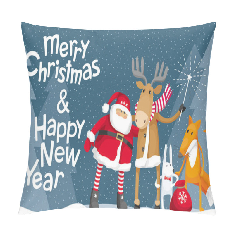 Personality  Santa, Elk, Deer, Fox And Hares Pillow Covers