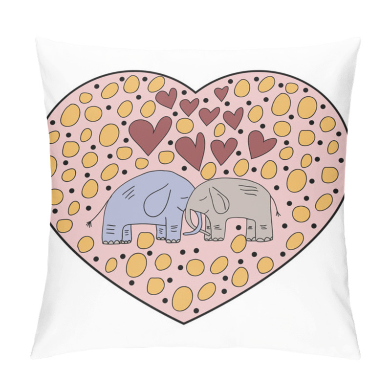 Personality  Cute Elephants In Love Pillow Covers