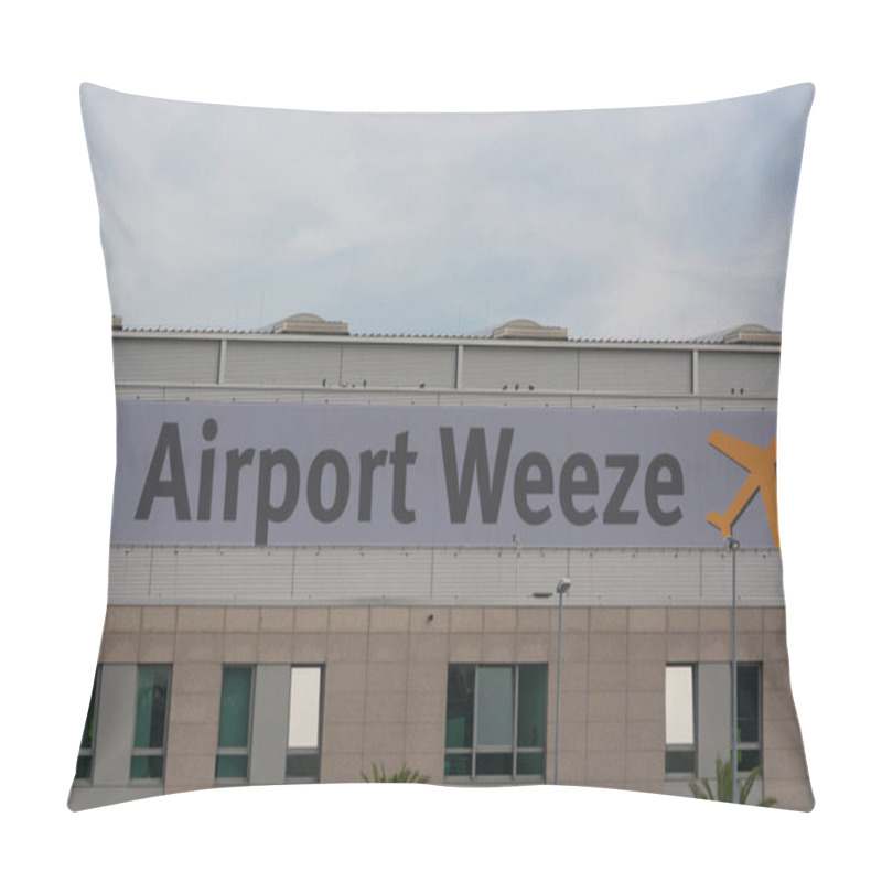 Personality  Entrance Area Of Regional Airport Weeze Photographed From The Parking Lot Pillow Covers