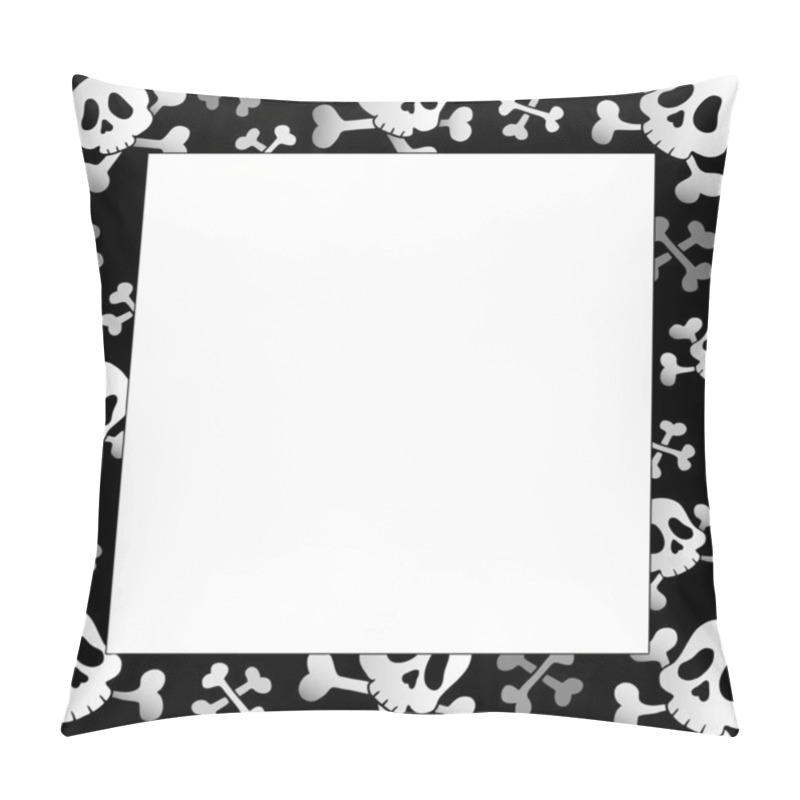 Personality  Frame With Pirate Skulls And Bones Pillow Covers