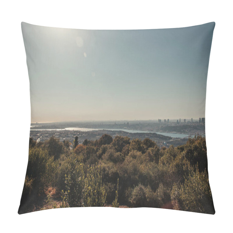 Personality  View Of Istanbul On Banks Of Bosphorus Strait  Pillow Covers