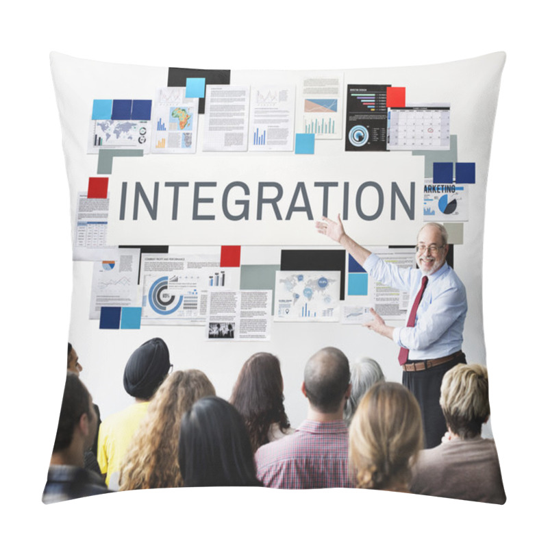 Personality  People At Seminar With Integration Pillow Covers