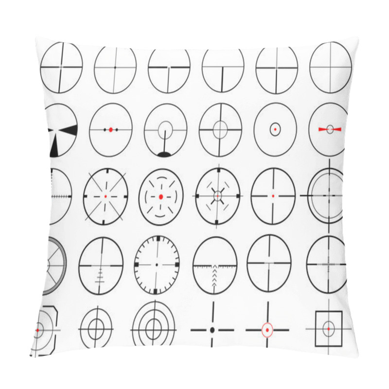 Personality  Set Of Thirty Vector Cross Hairs, Isolated On White Pillow Covers