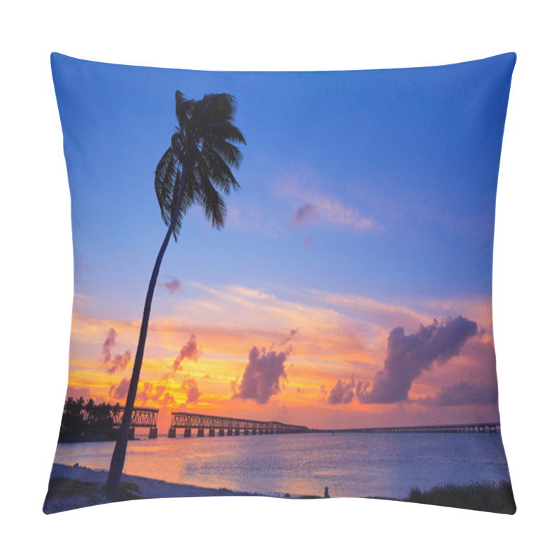 Personality  Florida Keys Old Bridge Sunset At Bahia Honda Pillow Covers