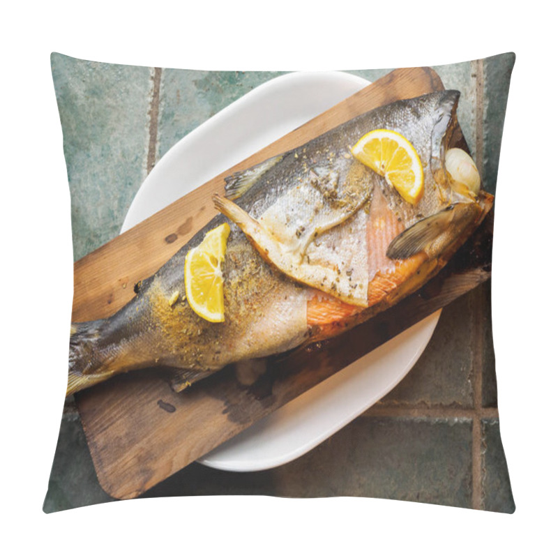 Personality  Wild Coho Salmon On Cedar Plank Pillow Covers