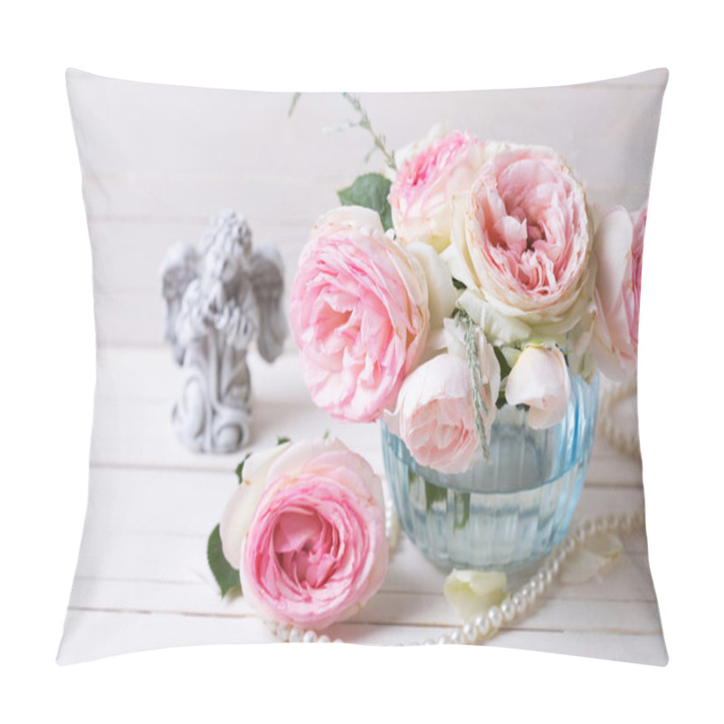 Personality  Pink Roses In Vase Pillow Covers