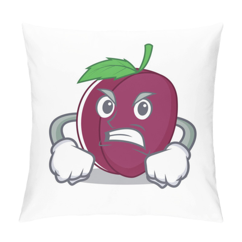 Personality  Angry Plum Mascot Cartoon Style Pillow Covers