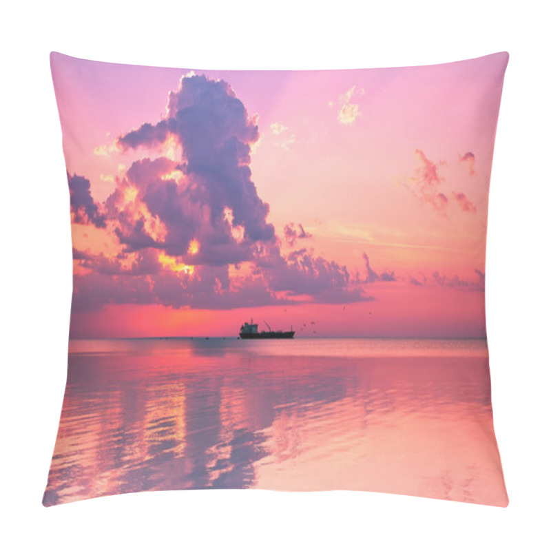 Personality  Beautiful Rose Sunset Over Sea Pillow Covers