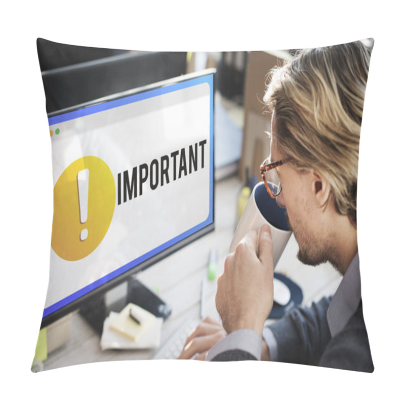 Personality  Business Man Working On Computer Pillow Covers