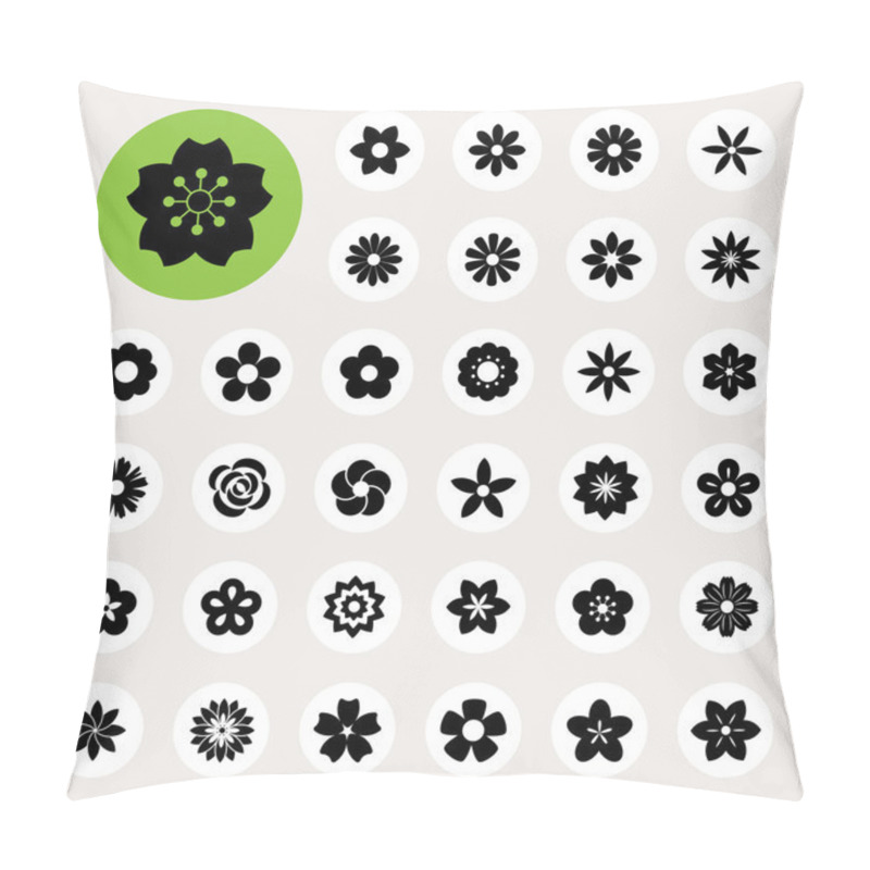 Personality  Set Of Flower Icons. Pillow Covers