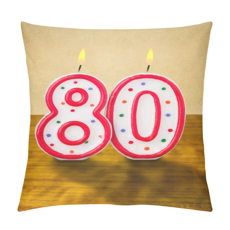 Personality  Burning Birthday Candles Number 80 Pillow Covers