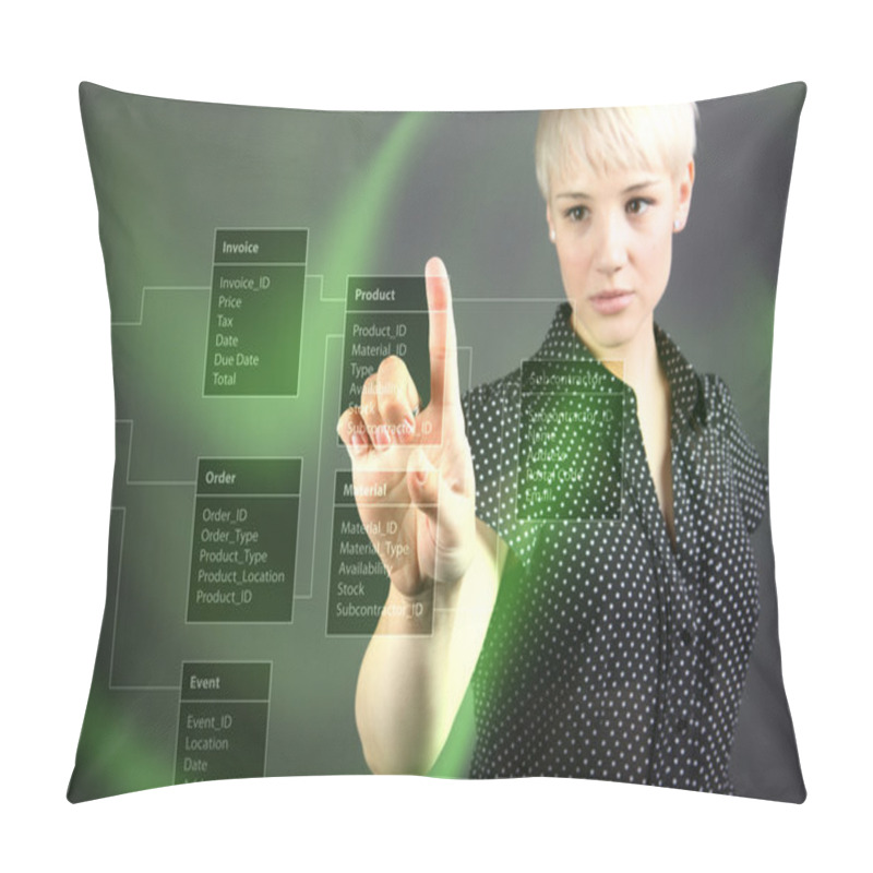 Personality  Database Background With Businessman Pillow Covers