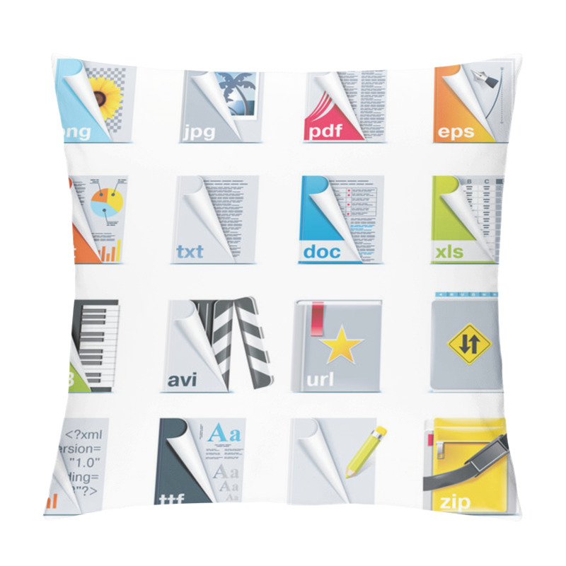 Personality  Set Of The Files And Folders Icons Pillow Covers